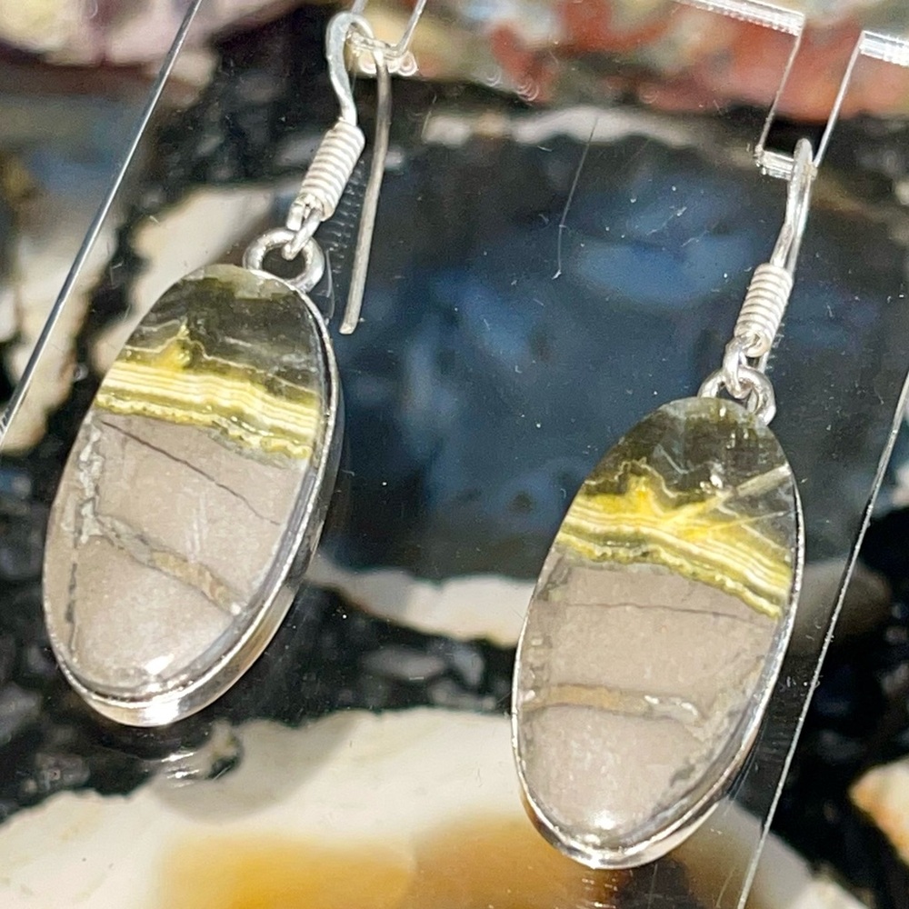 Bumblebee Jasper Earrings 1 1/2”